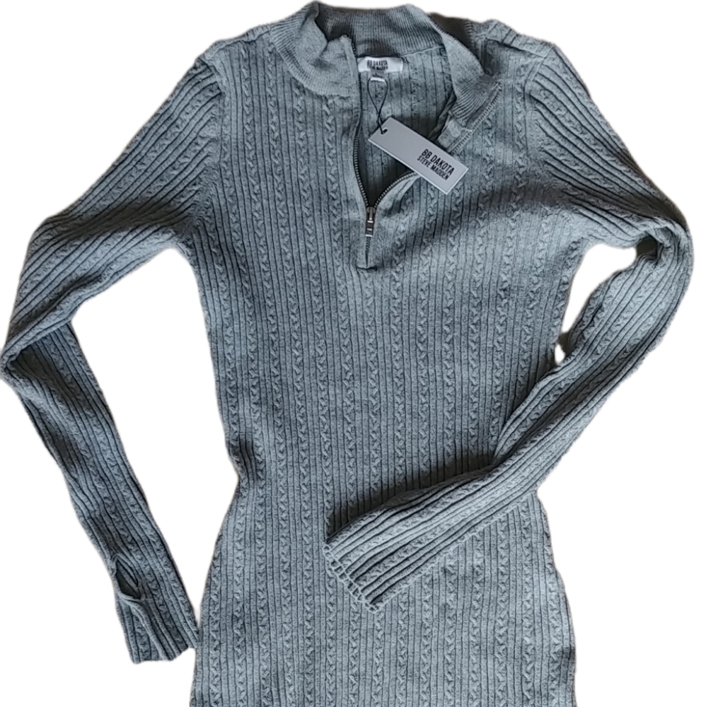 NWT BB Dakota Gray Large Sweater Dress